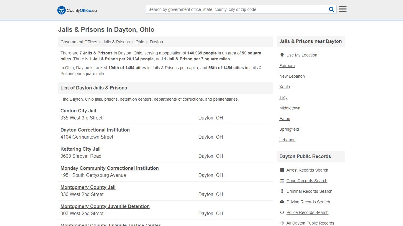 Jails & Prisons - Dayton, OH (Inmate Rosters & Records) - County Office